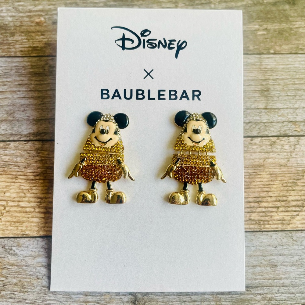 Disney Baublebar Mickey Mouse Candy Corn Fall Halloween Earrings
